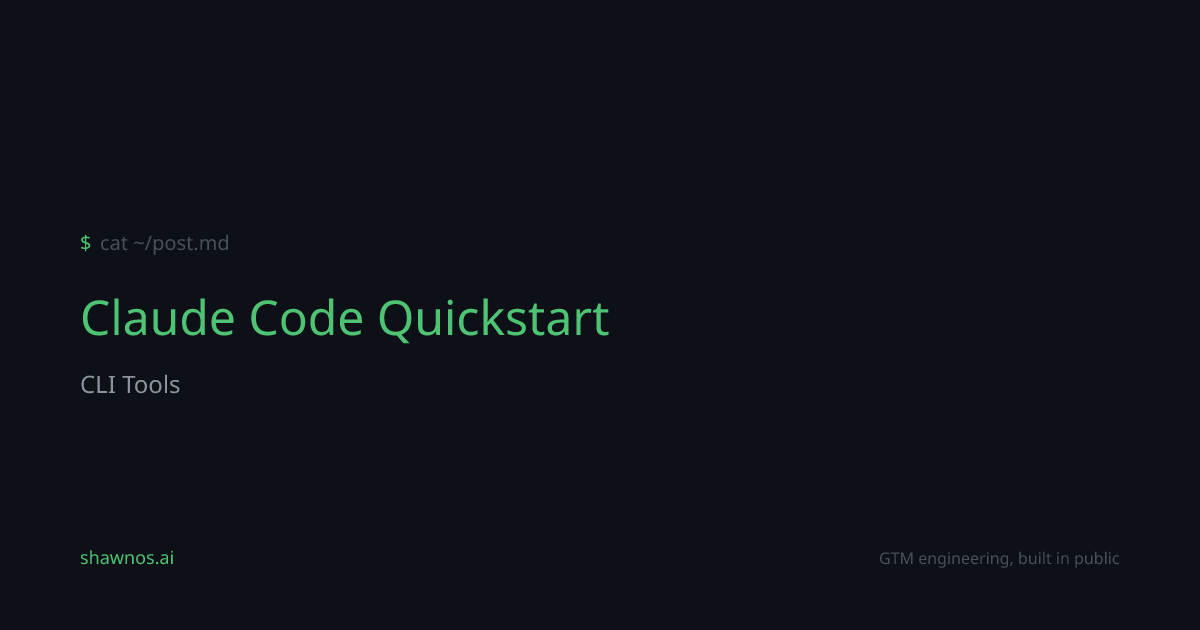How-To: Claude Code Quickstart