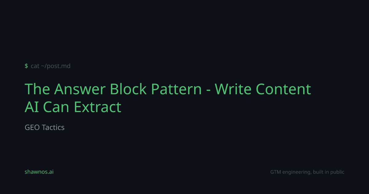The Answer Block Pattern - Write Content AI Can Extract | GEO Wiki ...