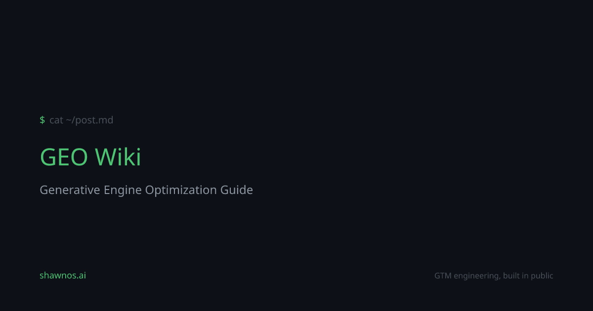 GEO Wiki | Generative Engine Optimization Guide