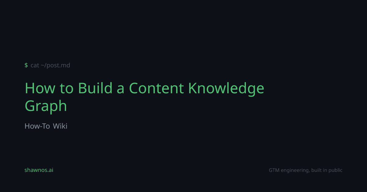 How-To: How to Build a Content Knowledge Graph | ShawnOS.ai