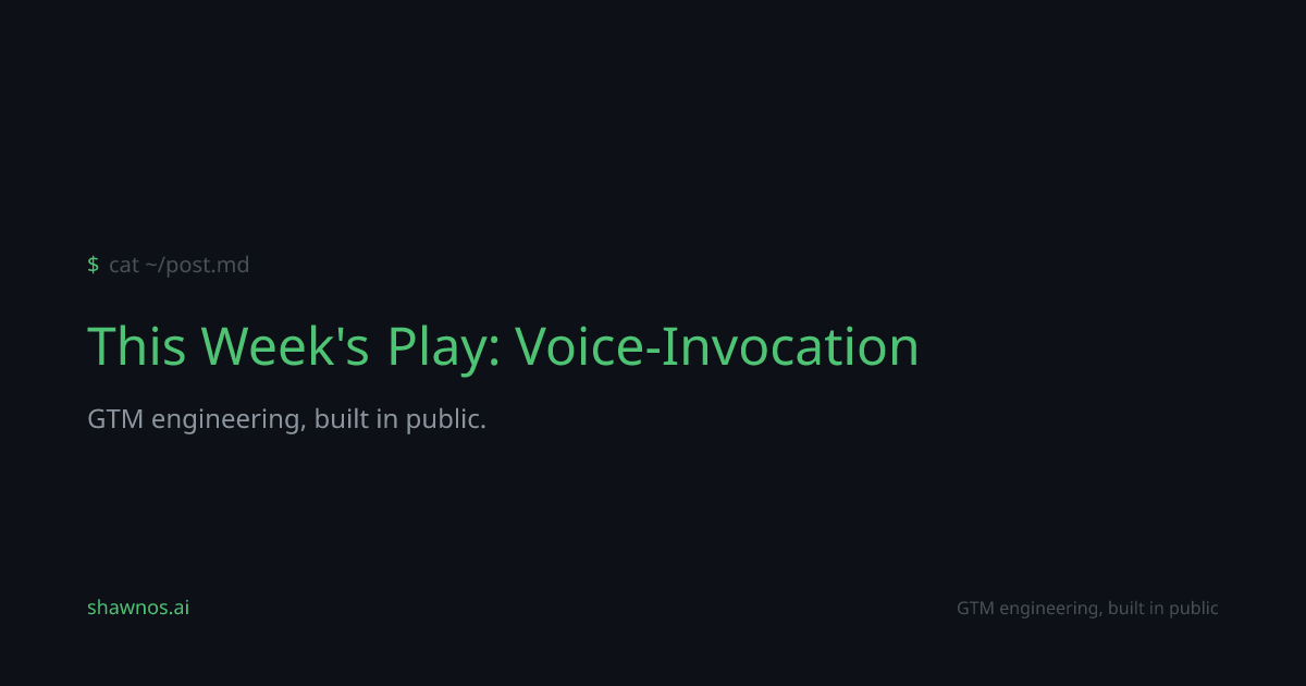 This Week's Play: Voice-Invocation
