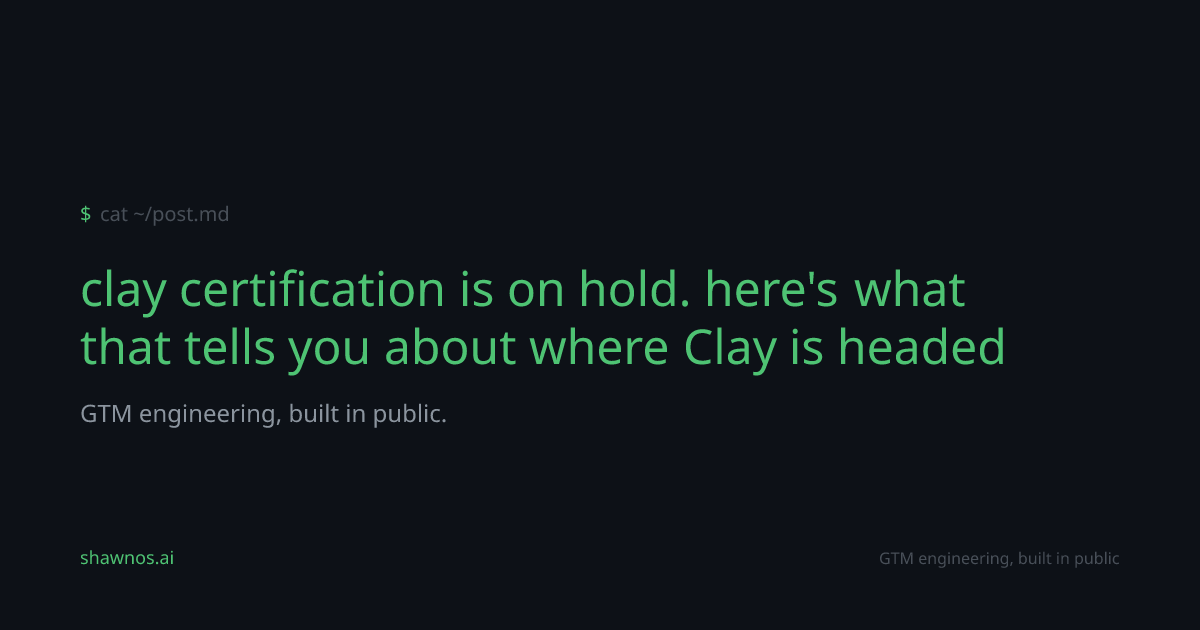 clay certification is on hold. here's what that tells you about where ...